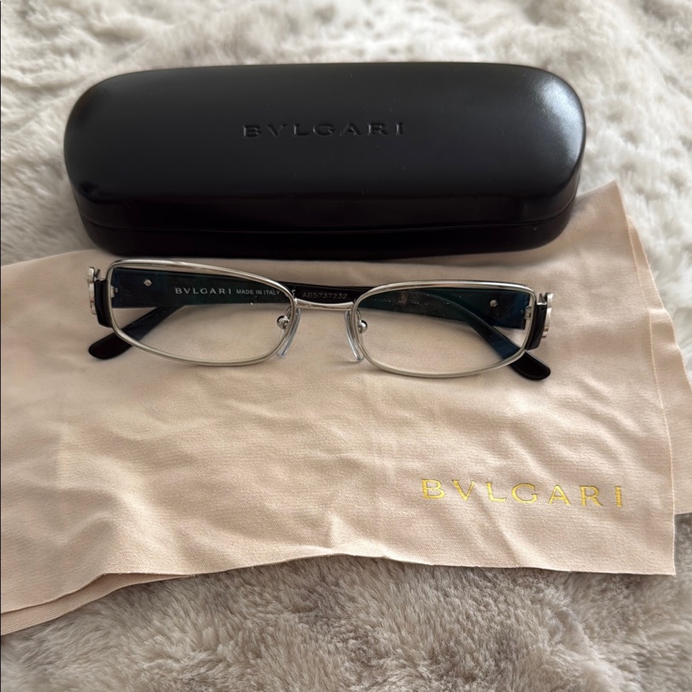 Bulgari Women's Glasses - Black and Silver